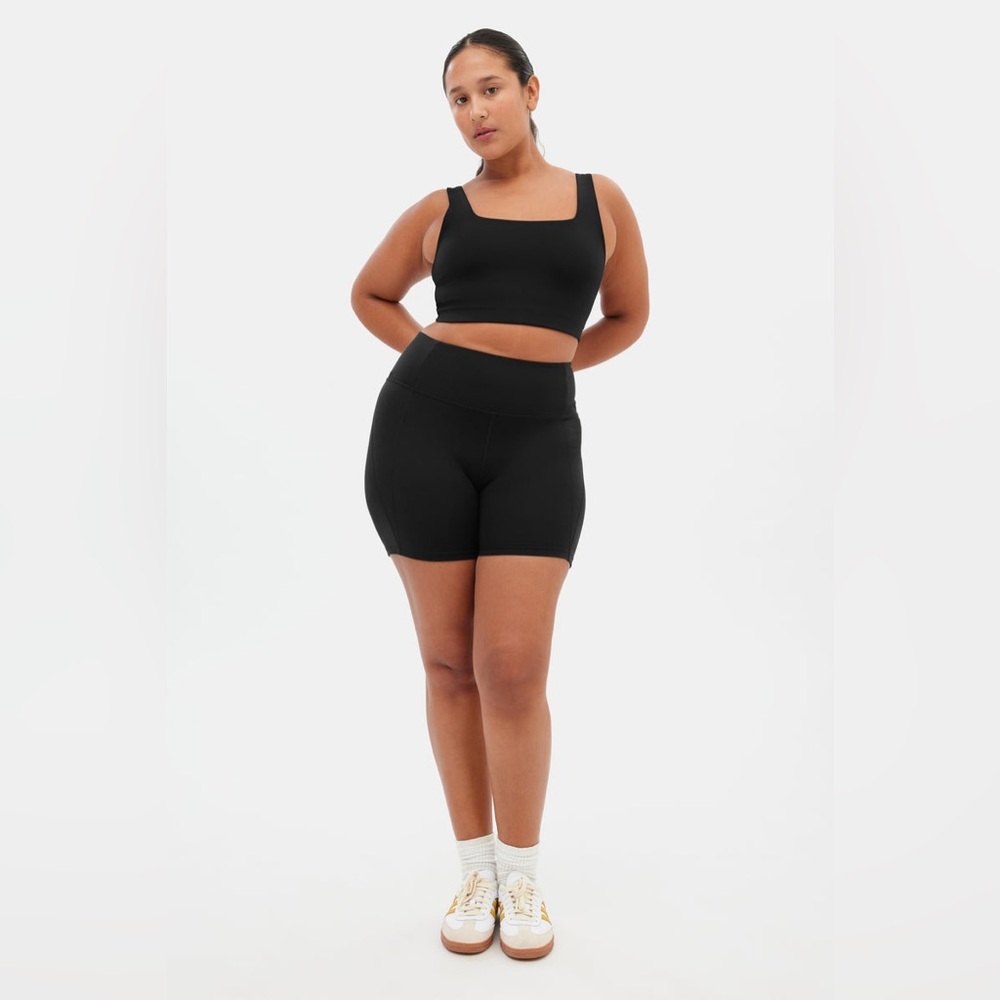 Girlfriend Collective navy High-Rise Run Short Size 4XL